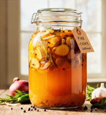 סיידר האש - מתכון חומץ תפוחים עם צמחי מרפא