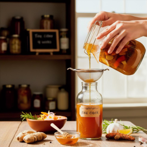 סיידר האש - חומץ תפוחים עם צמחי מרפא