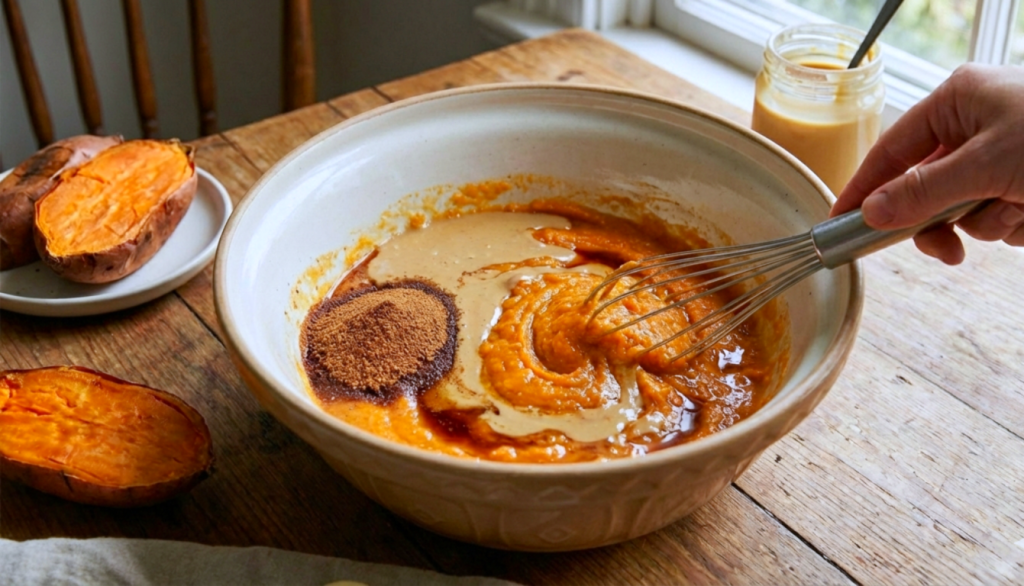 בראוניז בטטה טחינה וקקאו טבעוני