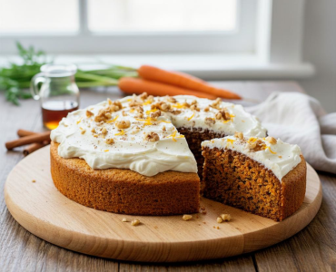 עוגת גזר טבעונית וללא גלוטן עם קרם קוקוס - מתכון בריא