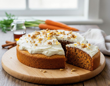 עוגת גזר טבעונית וללא גלוטן עם קרם קוקוס - מתכון בריא