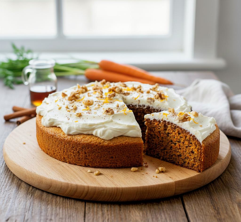 עוגת גזר טבעונית וללא גלוטן עם קרם קוקוס - מתכון בריא