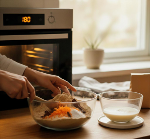 עוגת גזר טבעונית ללא גלוטן מתכון שלב הכנה 1