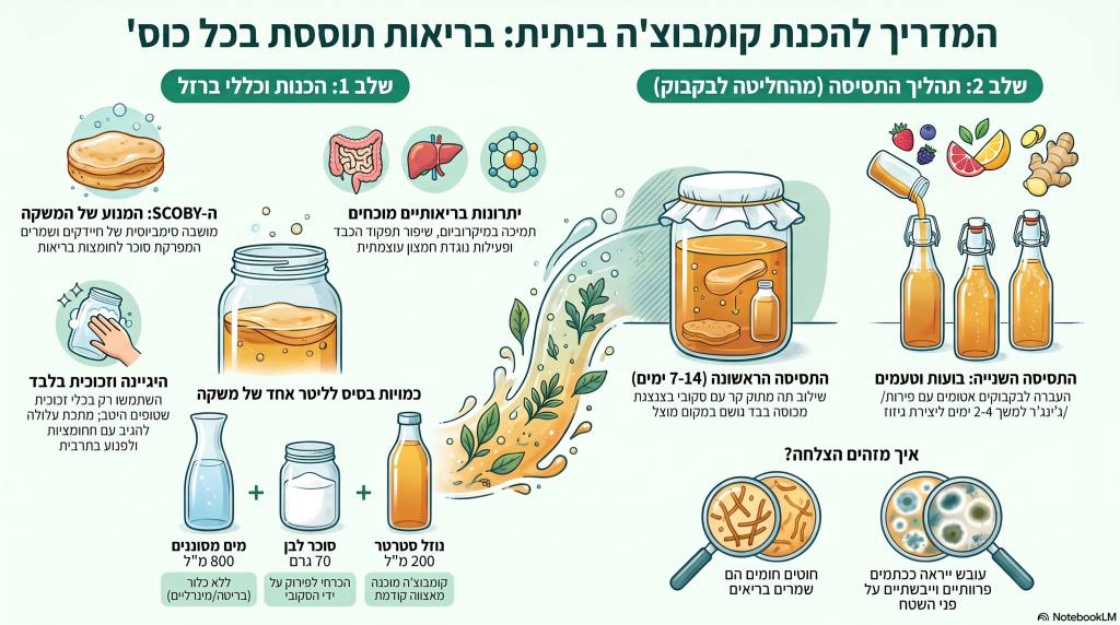 המדריך להכנת קומבוצ'ה ביתית