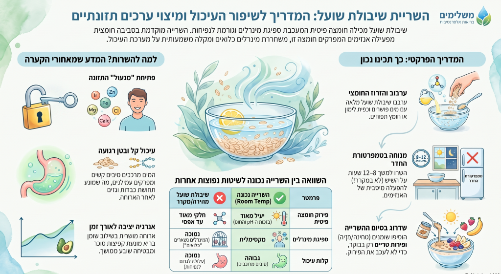 מדריך ויזואלי: איך להשרות שיבולת שועל נכון
