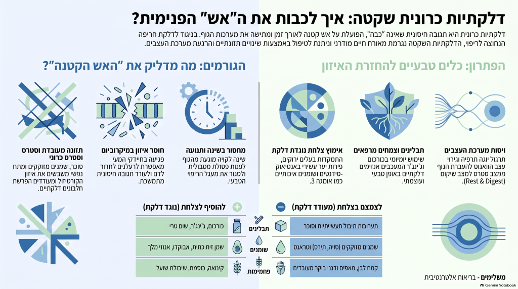 הגורמים והכלים הטבעיים לטיפול בדלקתיות כרונית שקטה.