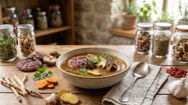 ציר פטריות מרפא ואדפטוגנים: ה"Bone Broth" הטבעוני שמשקם את המעי ומחזק את החיסון